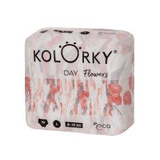 Kolorky Day öko pelenka, virágok, L (8-13kg), 19db pelenka