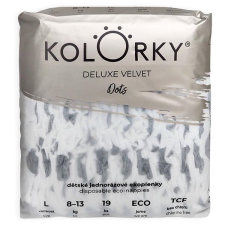 Kolorky DELUXE VELVET Pöttyös méret L (19 db) pelenka