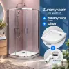 Kolpa San Eco Quat TKP 80×80, ezüst íves zuhanykabin + Ontex előlapos zuhanytálca + szifon csomag