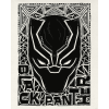 Komar Marvel Black Panther Lino-Cut Helmet falikép 40 cm x 50 cm fekete-fehér