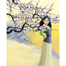 Komar nemszőtt fotótapéta Disney Mulan Cherry Blossoms színes tapéta, díszléc és más dekoráció