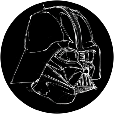 Komar nemszőtt fotótapéta Dot Star Wars Ink Vader öntapadó átmérő 125 cm tapéta, díszléc és más dekoráció