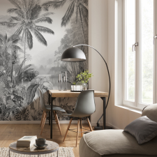 Komar Products Gmbh Fekete fehér trópusi mintás fotótapéta tapéta, díszléc és más dekoráció