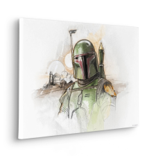 Komar Star Wars Boba Fett Sketch feszített vászonkép zöld grafika, keretezett kép