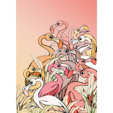 Komar vlies fotótapéta Flamingos and Lillys 200 cm x 280 cm tapéta, díszléc és más dekoráció