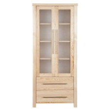 Komforttéka Janó - Fenyő Vitrin - 2 Ajtó - 2 Fiók bútor