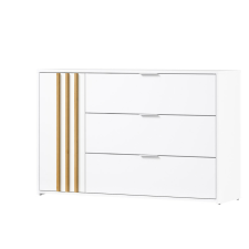  Komód, 1D3S, fehér/artisan tölgy, FLORENS bútor