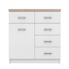  Komód 1D4S, fehér/tölgy sonoma, TOPTY TYP 12 bútor