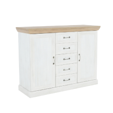  komód, 2-ajtós 5 fiókkal, északi sosna/vadtölgy, ROYAL K2D bútor