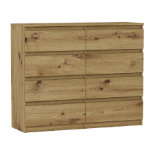  Komód 8 fiókos 120 cm R120-S8 - artisan tölgy bútor
