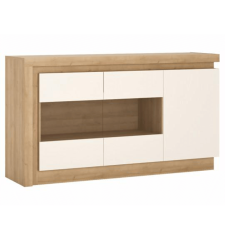  Komód LYOK02, riviera tölgyfa/fehér extra magasfényű, LEONARDO bútor