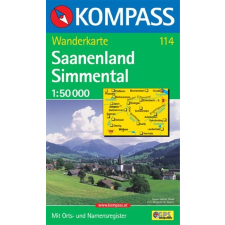 Kompass 114. Saanenland Simmental turista térkép Kompass 1:50 000 térkép