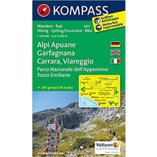 Kompass 2451. Alpi Apuane, Garfagnana, Carrara, Viareggio, D/I turista térkép Kompass térkép