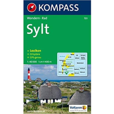 Kompass 701. Insel Sylt mit Ortsplänen, 1:40 000/1:17 500 turista térkép Kompass térkép