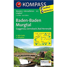 Kompass 872. BadenBaden, Murgtal, Gaggenau, Gernsbach, Bad Herrenalb, 1:25 000 turista térkép Kompass térkép