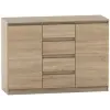 Kondela 2 ajtós komód 4 fiókkal, tölgy sonoma, HANY NEW 010