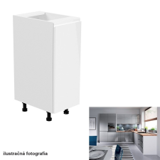 Kondela Alsószekrény, fehér/szürke extra magasfényű, jobbos, AURORA D30 bútor