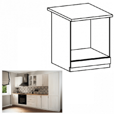 Kondela Beépítő alsószekrény D60ZK, fehér/sosna Andersen, SICILIA bútor