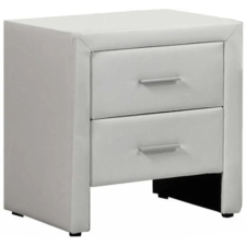 Kondela Éjjeliszekrény, ökobőrfehér, CASTEL bútor