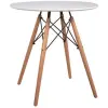 Kondela Étkezőasztal, fehér/bükk, átmérő 60 cm, GAMIN NEW 60