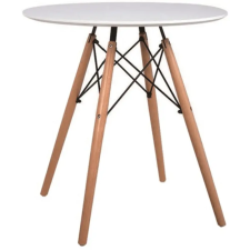 Kondela Étkezőasztal, fehér/bükk, átmérő 60 cm, GAMIN NEW 60 bútor
