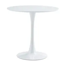 Kondela Étkezőasztal, kerek, fehér, matt, átmérő 80 cm, REVENTON NEW bútor