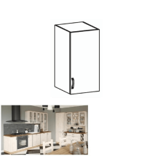 Kondela Felsőszekrény, fehér/sosna északi, jobbos, ROYAL G30 bútor