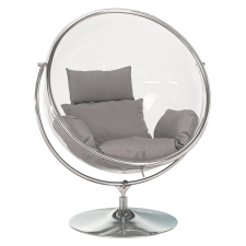 Kondela Függő fotel állvánnyal, átlátszó/ezüst/szürke, BUBBLE TYP 2 kerti bútor