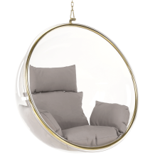 Kondela Függő fotel, átlátszó/arany/szürke, BUBBLE TYP 1 kerti bútor