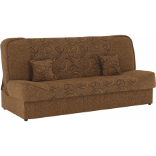 Kondela Kanapé, kinyitható rakodótérrel, szövet arany / minta, ASIA NEW bútor