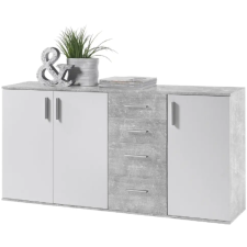 Kondela Komód, fehér/beton, POPPY 3 bútor