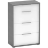 Kondela Komód fiókokkal, grafit/fehér, RIOMA NEW TYP 22