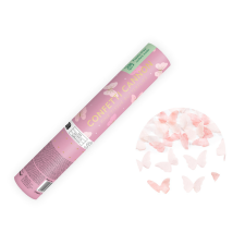  Konfetti ágyú rózsaszín pillangók 20 cm party kellék