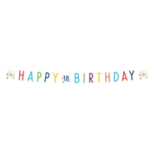 Konfettis Happy Birthday 18 felirat 180 cm party kellék