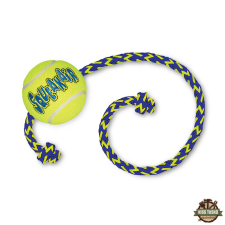 KONG SqueakAir Ball Teniszladba Kötéllel Kutyajáték M játék kutyáknak
