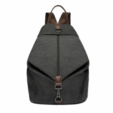 KoNo Fashion lopásgátló vászon hátizsák - fekete