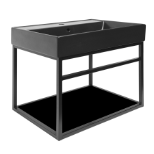  Konstrukció mosdókagylóval Naturel Industrial 59x45x45 cm fekete matt KONZOLEUM60CUC fürdőszoba bútor