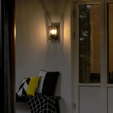Konstsmide Brindisi matt fekete üveg fali lámpa kültéri világítás