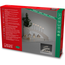 Konstsmide karácsonyi LED házak hullócsillaggal sziluett fehér - barna időzítőve karácsonyfa izzósor