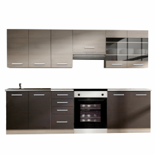  Konyhabútor, világos szürke tölgyfa/sötét tölgyfa, KLANTON bútor