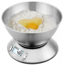 Konyhai mérleg rozsdamentes tállal - 5kg/1g konyhai mérleg