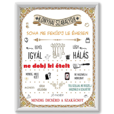 Konyhai szabályok grafika, keretezett kép