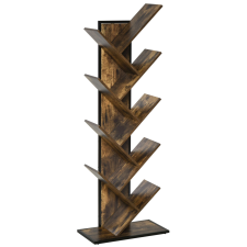  könyvespolc, 10 polc, Kapacitás 50 kg, Forgácslap, 50x28x142cm, Barna bútor