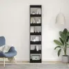  Könyvespolc 6 szintes 40 x 30 x 198 cm Szerelt Fa Fekete tölgy
