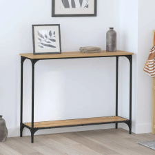  Konzolasztal kézműves tölgy 101 x 30.5 x 75 cm Faanyag bútor