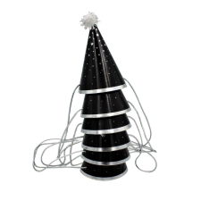 Koopman 6 darabos készlet fekete-ezüst party sapkák 10cm party kellék