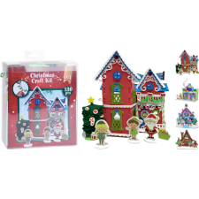 Koopman DIY Karácsonyi falu házikó, csináld magad 18 cm 130 részes dekorációs kellék