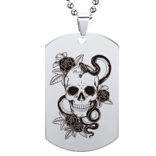  Koponya rózsával medál választható lánccal (többféle) nyaklánc