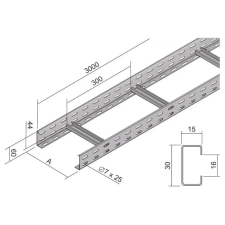 Kopos Elektro Kábellétra 500x60mm tűzálló Sendzimir, KL 60X500 S Kopos villanyszerelés