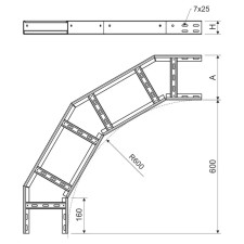 Kopos KLOBH 110X600 F Vízszintes kanyar idom tüzihorganyzott villanyszerelés